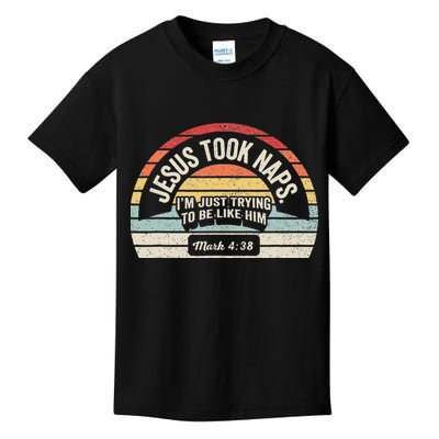 Retro Jesus Took Naps Mark 438 Christian Funny Faith Kids T-Shirt