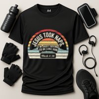 Retro Jesus Took Naps Mark 438 Christian Funny Faith Cooling Performance Crew T-Shirt