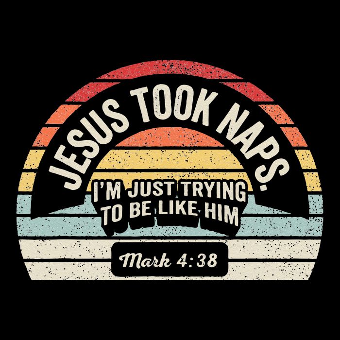 Retro Jesus Took Naps Mark 438 Christian Funny Faith Sustainable Bucket Hat