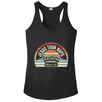 Retro Jesus Took Naps Mark 438 Christian Funny Faith Ladies PosiCharge Competitor Racerback Tank