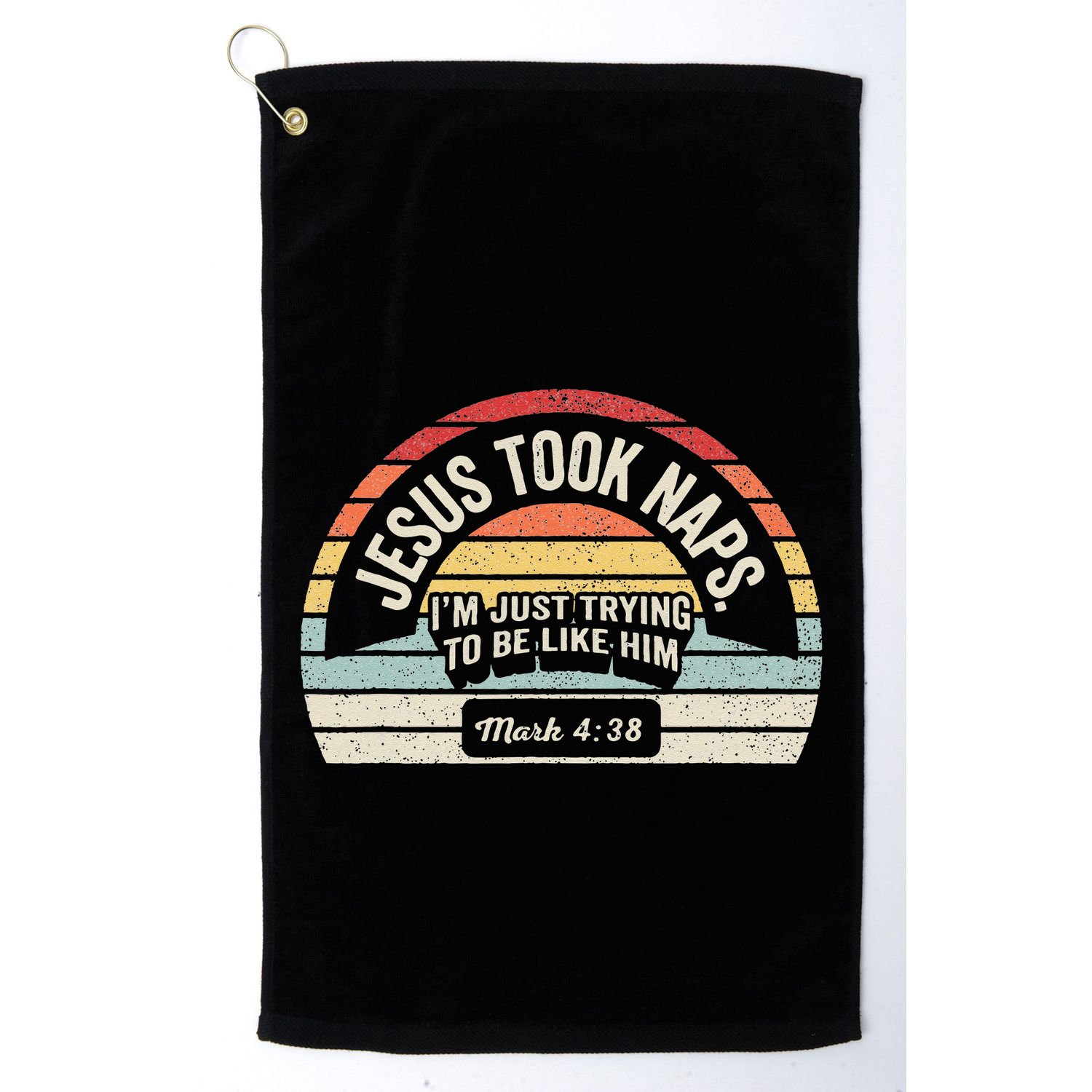Retro Jesus Took Naps Mark 438 Christian Funny Faith Golf Towel