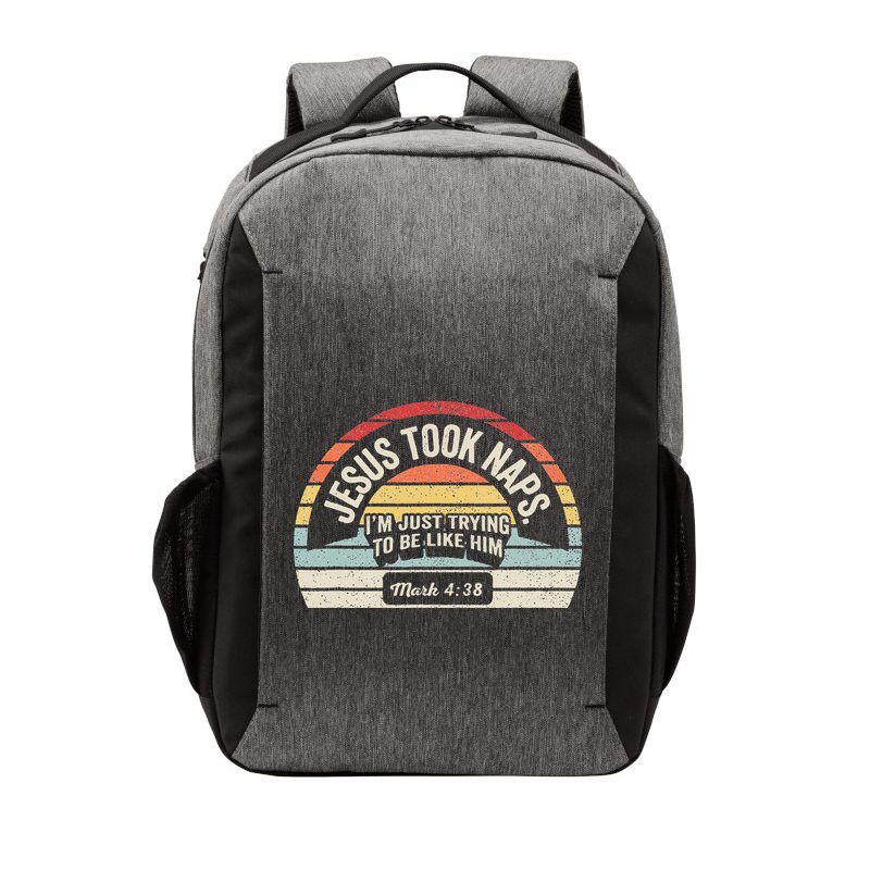 Retro Jesus Took Naps Mark 438 Christian Funny Faith Vector Backpack