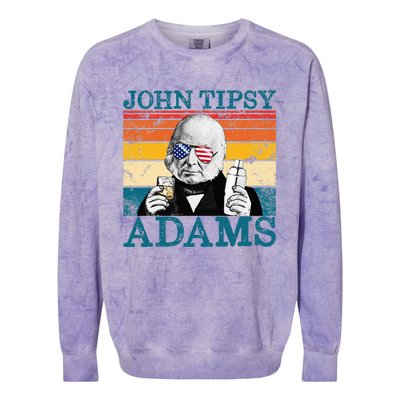 Retro John Tipsy Adams President John Quincy Adams July 4th Colorblast Crewneck Sweatshirt