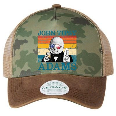 Retro John Tipsy Adams President John Quincy Adams July 4th Legacy Tie Dye Trucker Hat