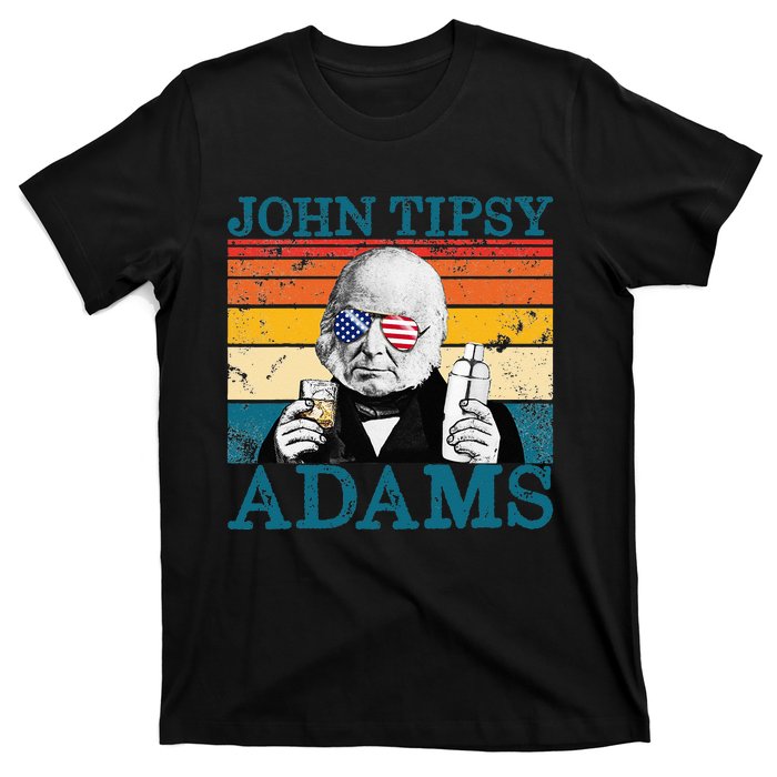 Retro John Tipsy Adams President John Quincy Adams July 4th T-Shirt