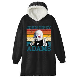 Retro John Tipsy Adams President John Quincy Adams July 4th Hooded Wearable Blanket