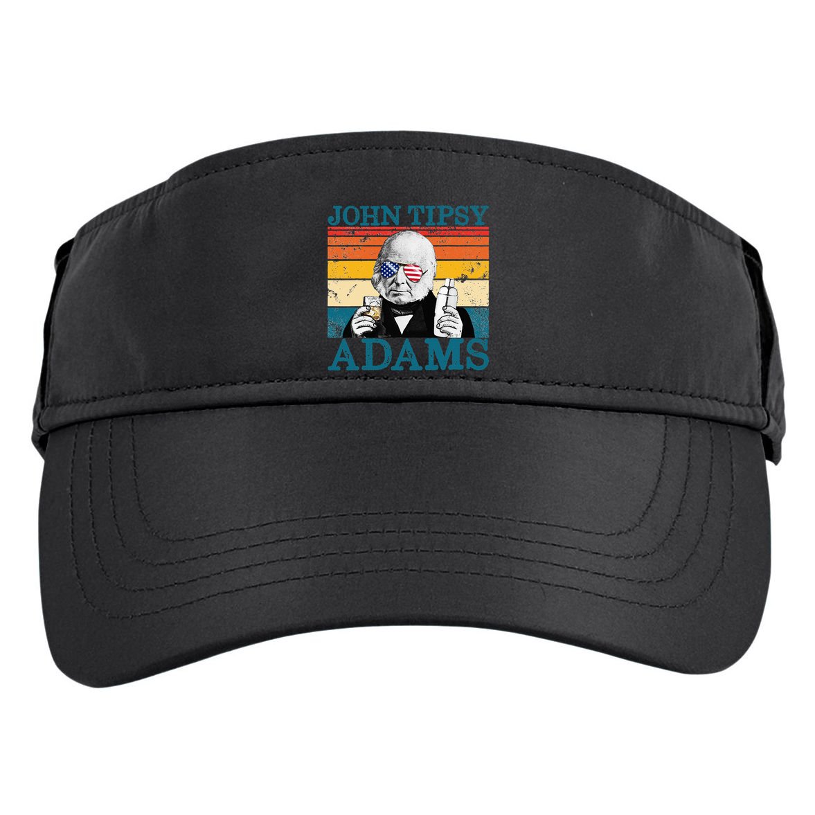 Retro John Tipsy Adams President John Quincy Adams July 4th Adult Drive Performance Visor