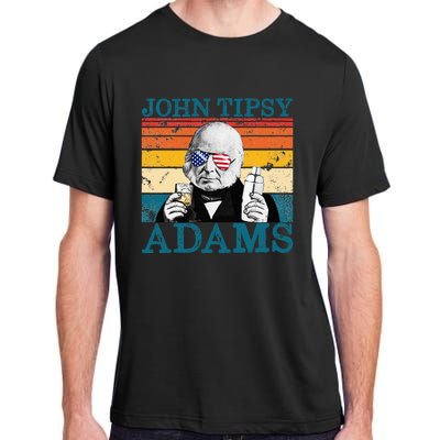 Retro John Tipsy Adams President John Quincy Adams July 4th Adult ChromaSoft Performance T-Shirt