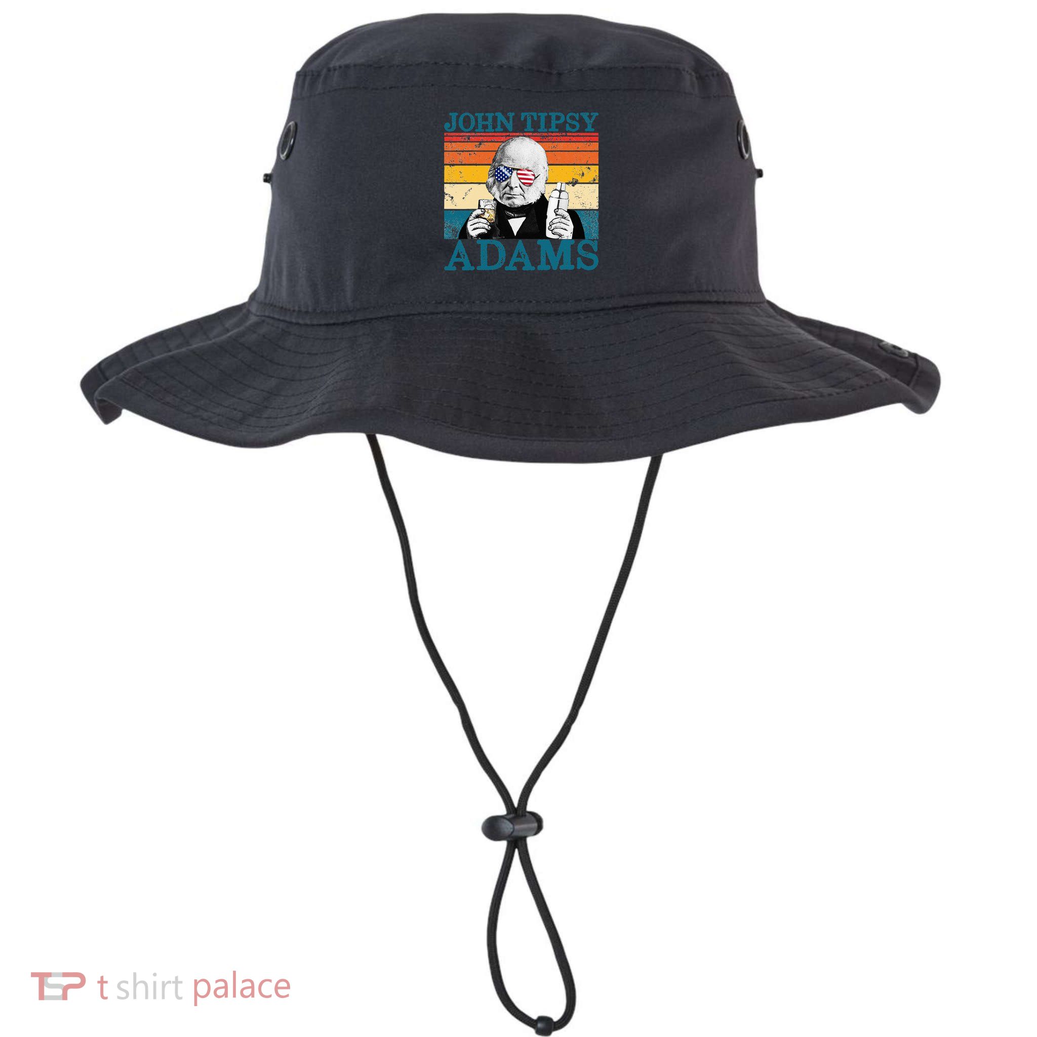 Retro John Tipsy Adams President John Quincy Adams July 4th Bucket Hat