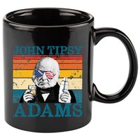 Retro John Tipsy Adams President John Quincy Adams July 4th 11oz C Handle Ceramic Mug