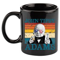 Retro John Tipsy Adams President John Quincy Adams July 4th 11oz C Handle Ceramic Mug