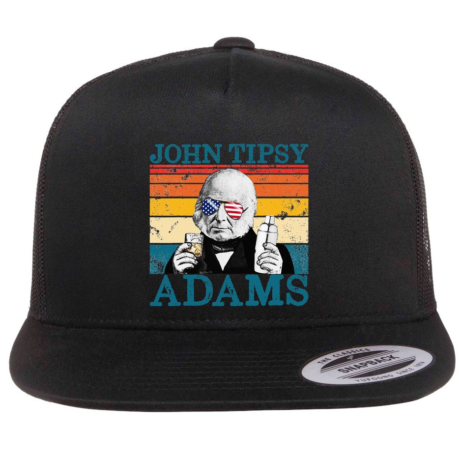 Retro John Tipsy Adams President John Quincy Adams July 4th Flat Bill Trucker Hat