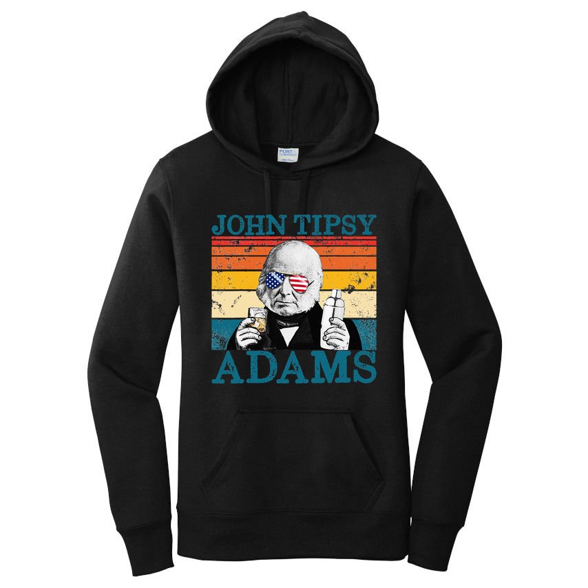 Retro John Tipsy Adams President John Quincy Adams July 4th Women's Pullover Hoodie