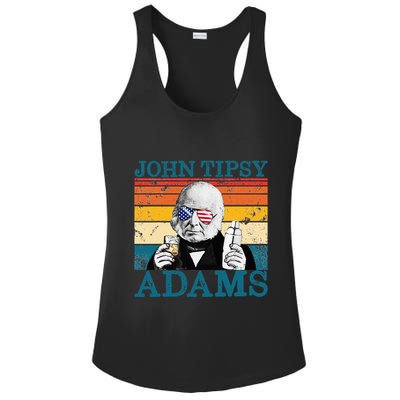 Retro John Tipsy Adams President John Quincy Adams July 4th Ladies PosiCharge Competitor Racerback Tank