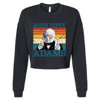 Retro John Tipsy Adams President John Quincy Adams July 4th Cropped Pullover Crew