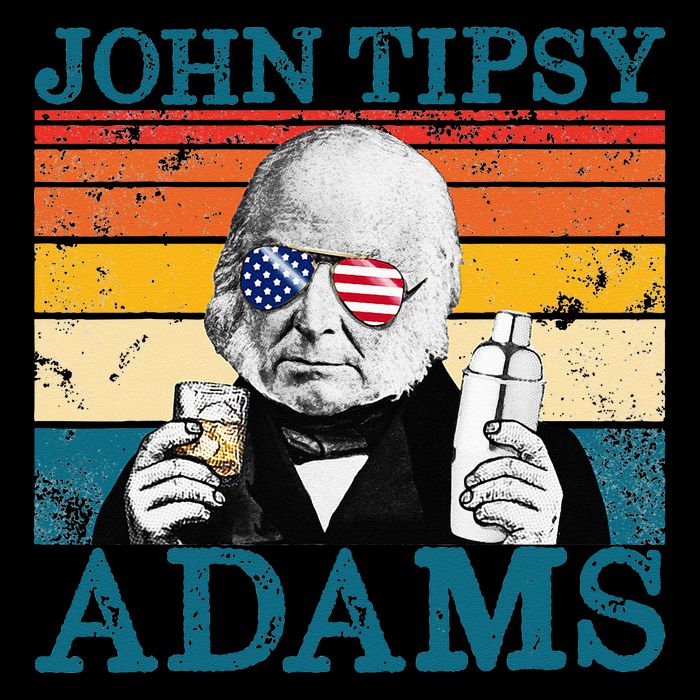 Retro John Tipsy Adams President John Quincy Adams July 4th Cropped Pullover Crew