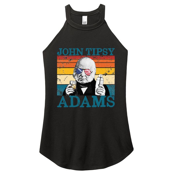 Retro John Tipsy Adams President John Quincy Adams July 4th Women's Perfect Tri Rocker Tank