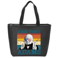 Retro John Tipsy Adams President John Quincy Adams July 4th Zip Tote Bag