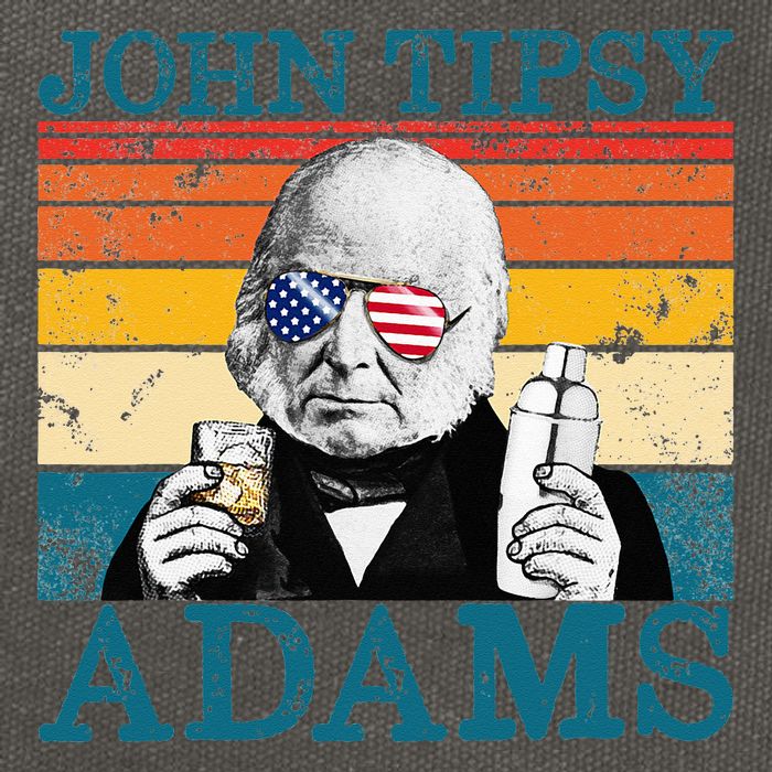 Retro John Tipsy Adams President John Quincy Adams July 4th Cotton Canvas Backpack