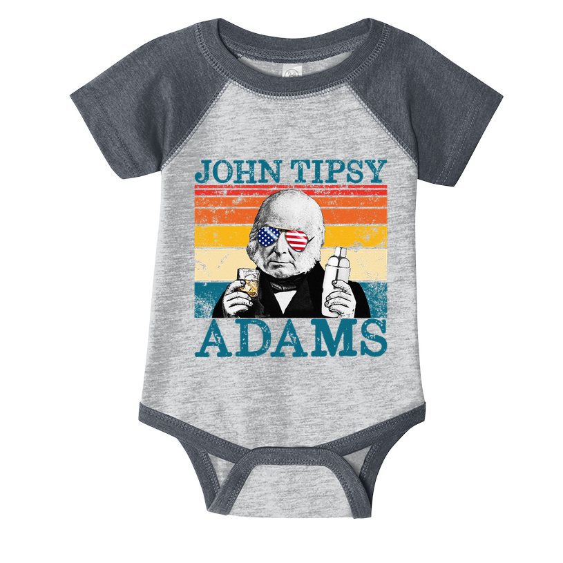 Retro John Tipsy Adams President John Quincy Adams July 4th Infant Baby Jersey Bodysuit