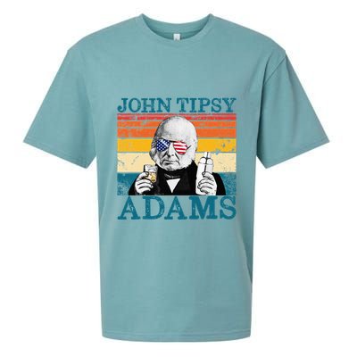 Retro John Tipsy Adams President John Quincy Adams July 4th Sueded Cloud Jersey T-Shirt