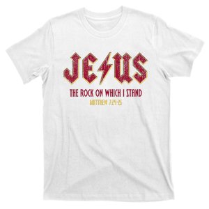 Retro Jesus The Rock On Which I Stand Faith Christian God T-Shirt