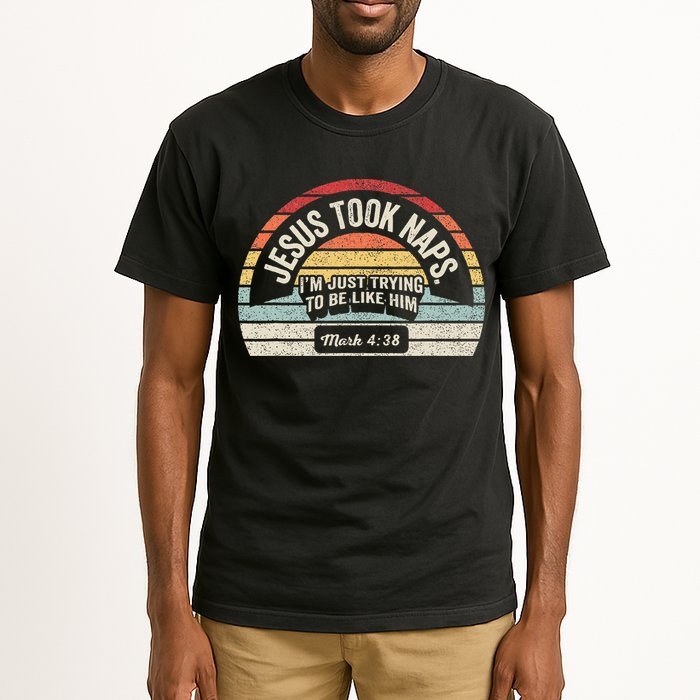Retro Jesus Took Naps Mark 438 Christian Funny Faith Tall T-Shirt