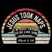 Retro Jesus Took Naps Mark 438 Christian Funny Faith Drawstring Bag