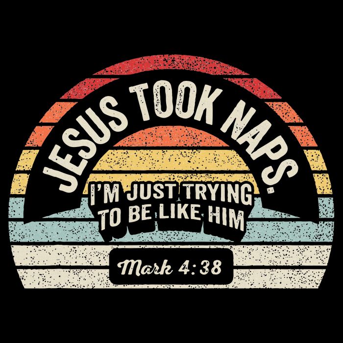 Retro Jesus Took Naps Mark 438 Christian Funny Faith Drawstring Bag