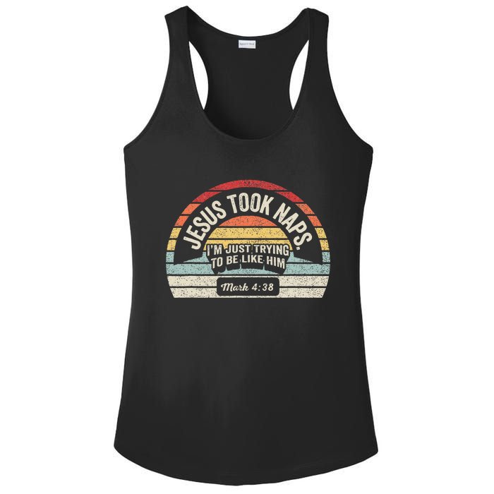 Retro Jesus Took Naps Mark 438 Christian Funny Faith Ladies PosiCharge Competitor Racerback Tank