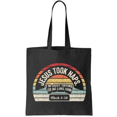 Retro Jesus Took Naps Mark 438 Christian Funny Faith Bag
