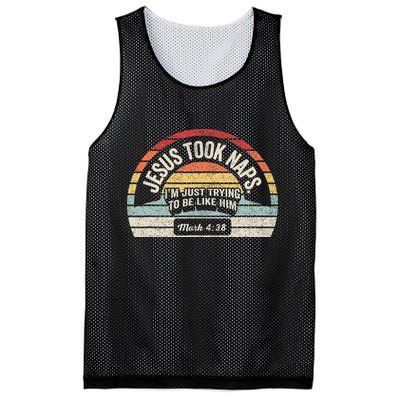 Retro Jesus Took Naps Mark 438 Christian Funny Faith Mesh Reversible Basketball Jersey Tank