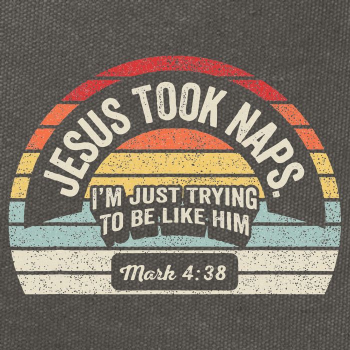 Retro Jesus Took Naps Mark 438 Christian Funny Faith Cotton Canvas Backpack