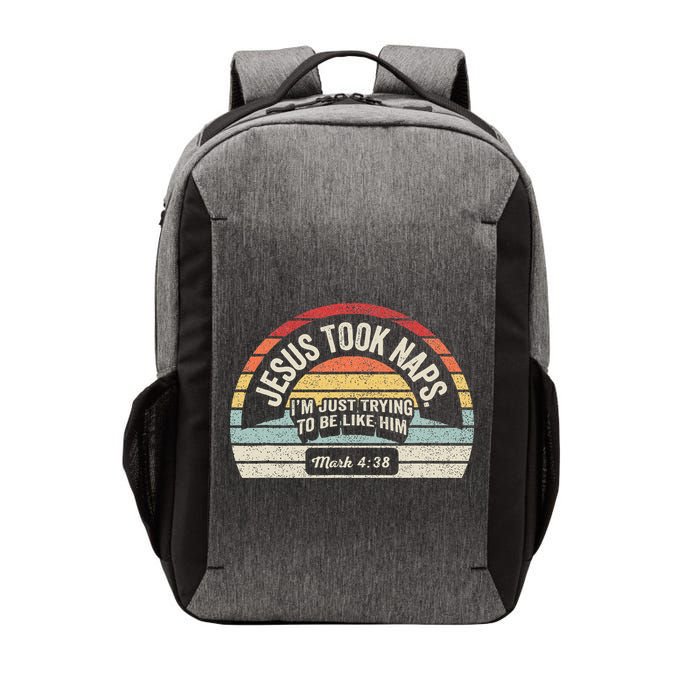 Retro Jesus Took Naps Mark 438 Christian Funny Faith Vector Backpack