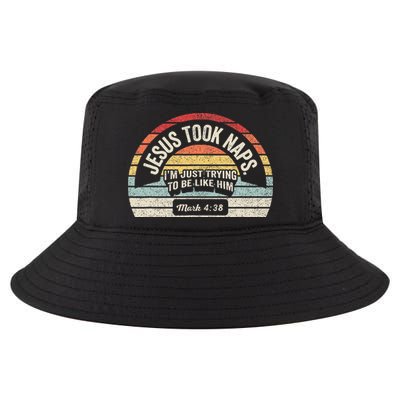 Retro Jesus Took Naps Mark 438 Christian Funny Faith Cool Comfort Performance Bucket Hat
