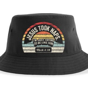 Retro Jesus Took Naps Mark 438 Christian Funny Faith Sustainable Bucket Hat