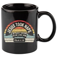 Retro Jesus Took Naps Mark 438 Christian Funny Faith 11oz C Handle Ceramic Mug