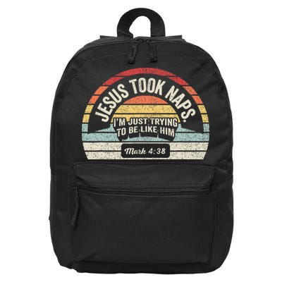 Retro Jesus Took Naps Mark 438 Christian Funny Faith 16 in Basic Backpack