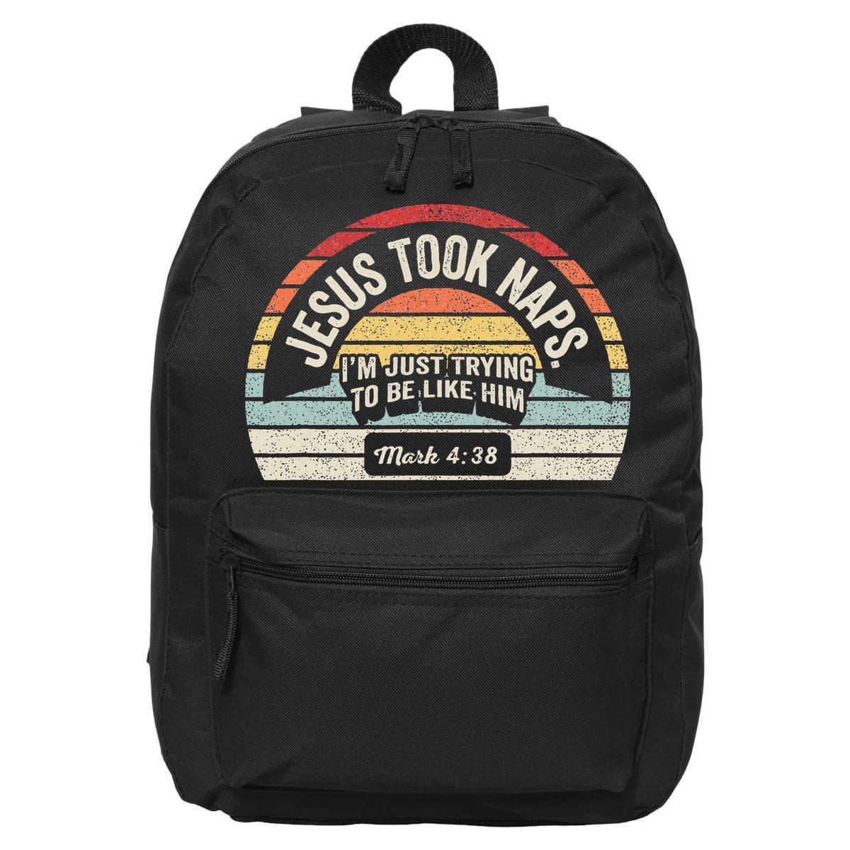 Retro Jesus Took Naps Mark 438 Christian Funny Faith 16 in Basic Backpack