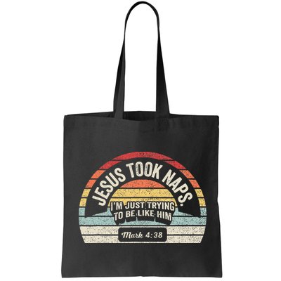 Retro Jesus Took Naps Mark 438 Christian Funny Faith Bag