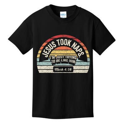 Retro Jesus Took Naps Mark 438 Christian Funny Faith Kids T-Shirt
