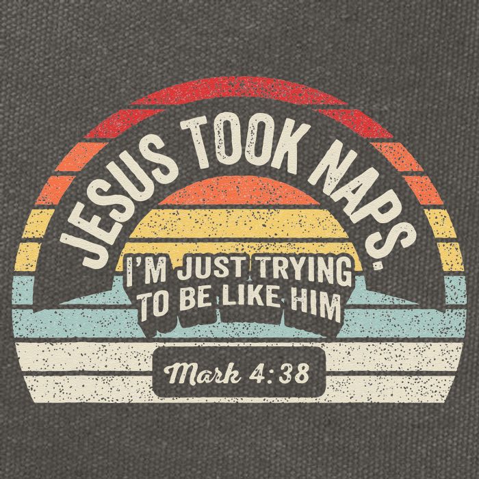 Retro Jesus Took Naps Mark 438 Christian Funny Faith Cotton Canvas Backpack