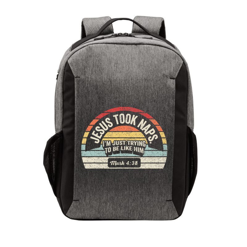 Retro Jesus Took Naps Mark 438 Christian Funny Faith Vector Backpack