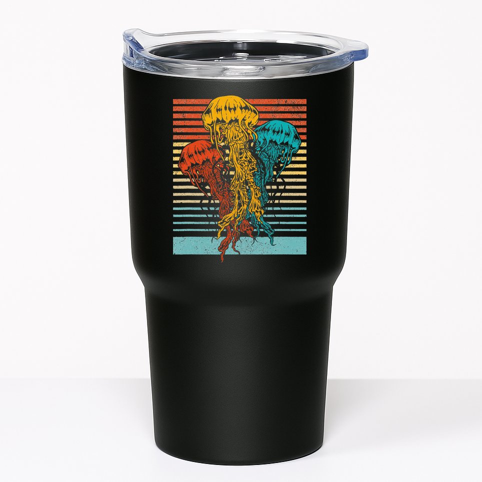 Retro Jellyfish – Vintage Scuba Diving Ocean Animal Tumbler