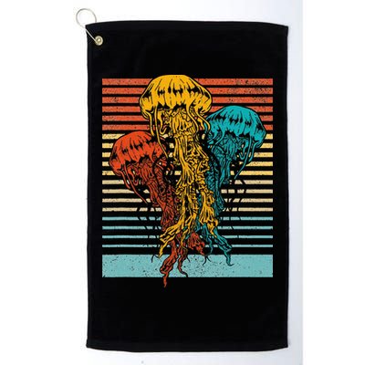 Retro Jellyfish – Vintage Scuba Diving Ocean Animal Golf Towel