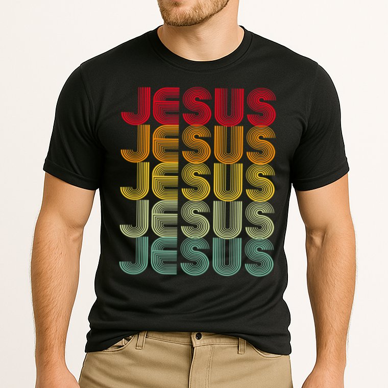 Retro Jesus Vintage Christian Faith Cooling Performance Crew T-Shirt