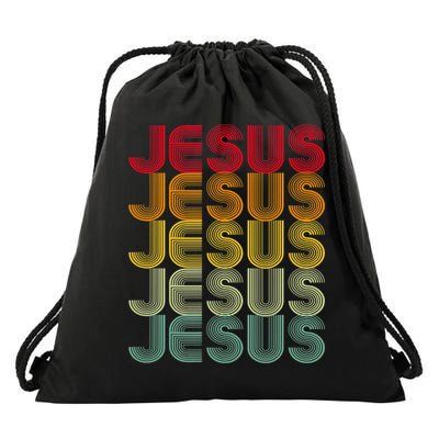 Retro Jesus Vintage Christian Faith Drawstring Bag