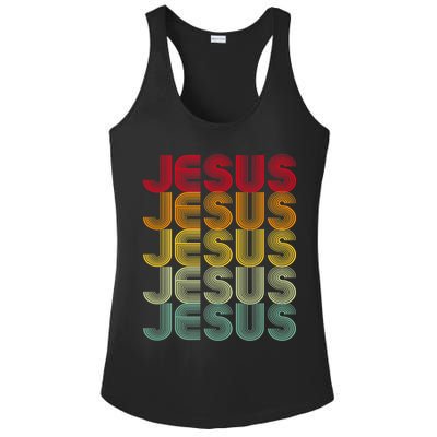 Retro Jesus Vintage Christian Faith Ladies PosiCharge Competitor Racerback Tank