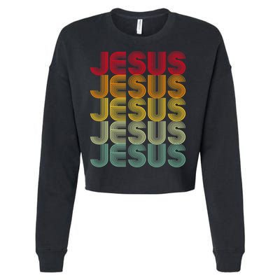 Retro Jesus Vintage Christian Faith Cropped Pullover Crew