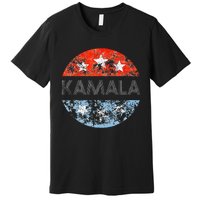 Retro Kamala 2024 Red White And Blue Vintage Button Premium T-Shirt